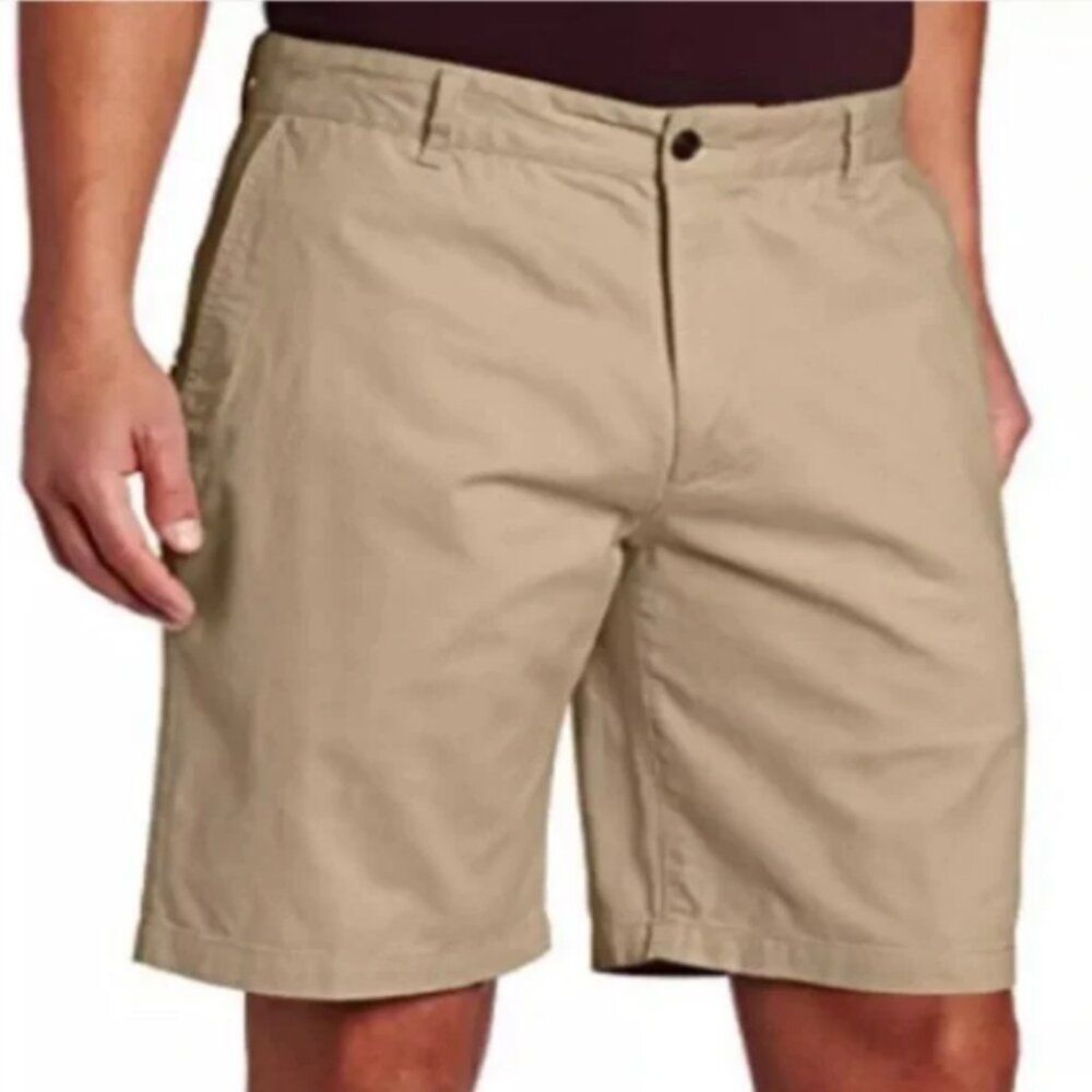 DOCKERS Perfect Short Classic Fit Khaki Shorts Flat Front Pockets Tan Sz 40 NWT